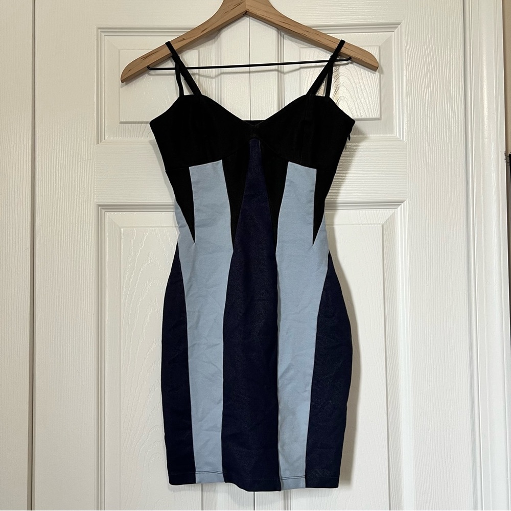 Buffalo David Bitton Black and Blue Mini Dress